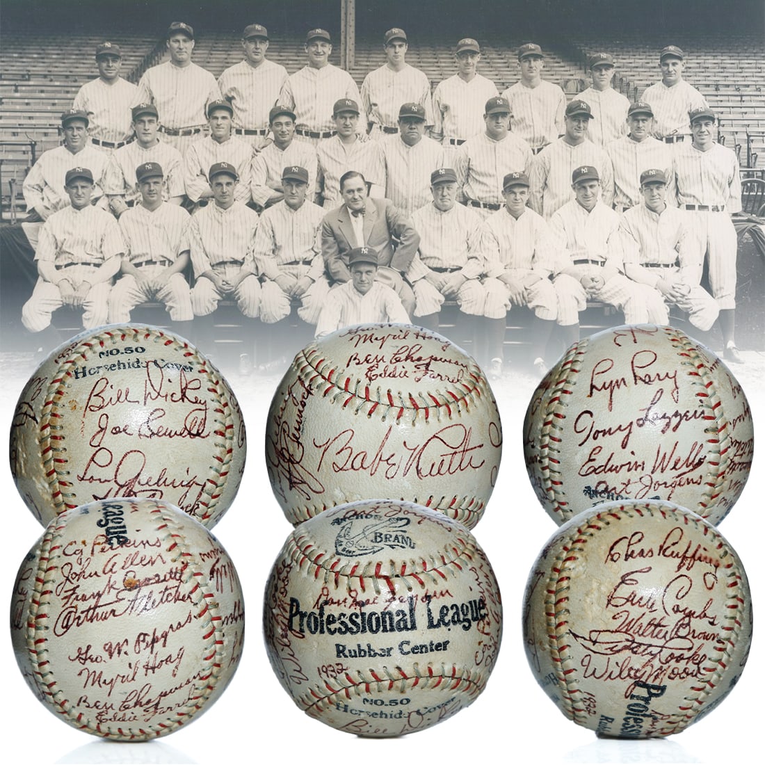 1932 New York Yankees Team Signed OAL Baseball (1 of 7)