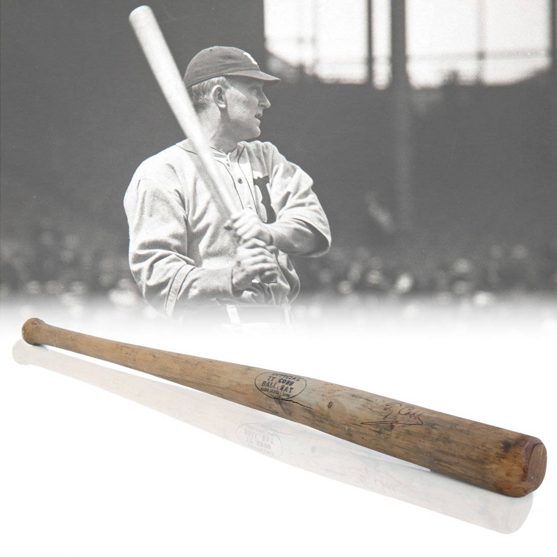 Ty Cobb Signed Peach Baseball Bat Auction