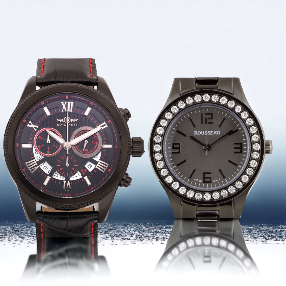 Balmer Swiss Chrono & Rousseau Crystal Watch (1 of 1)