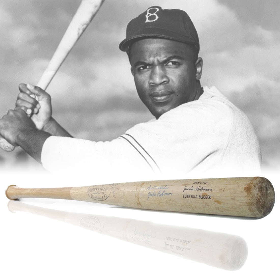 Jackie Robinson Signed Louisville Slugger 125 Baseball Bat (1 of 7)