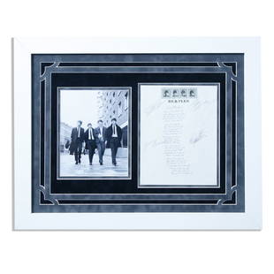 Beatles Signed  Love Me Do  Handwritten Lyrics: Presenting an extraordinary piece of music history, this auction offers the handwritten lyrics of "Love Me Do," the debut single by the Beatles, signed by the band members and penned on official Beatl