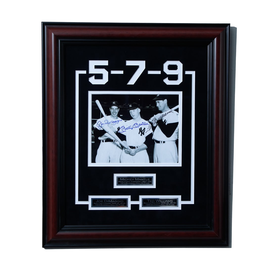 Joe DiMaggio, Mickey Mantle & Ted Williams Signed (1 of 2)