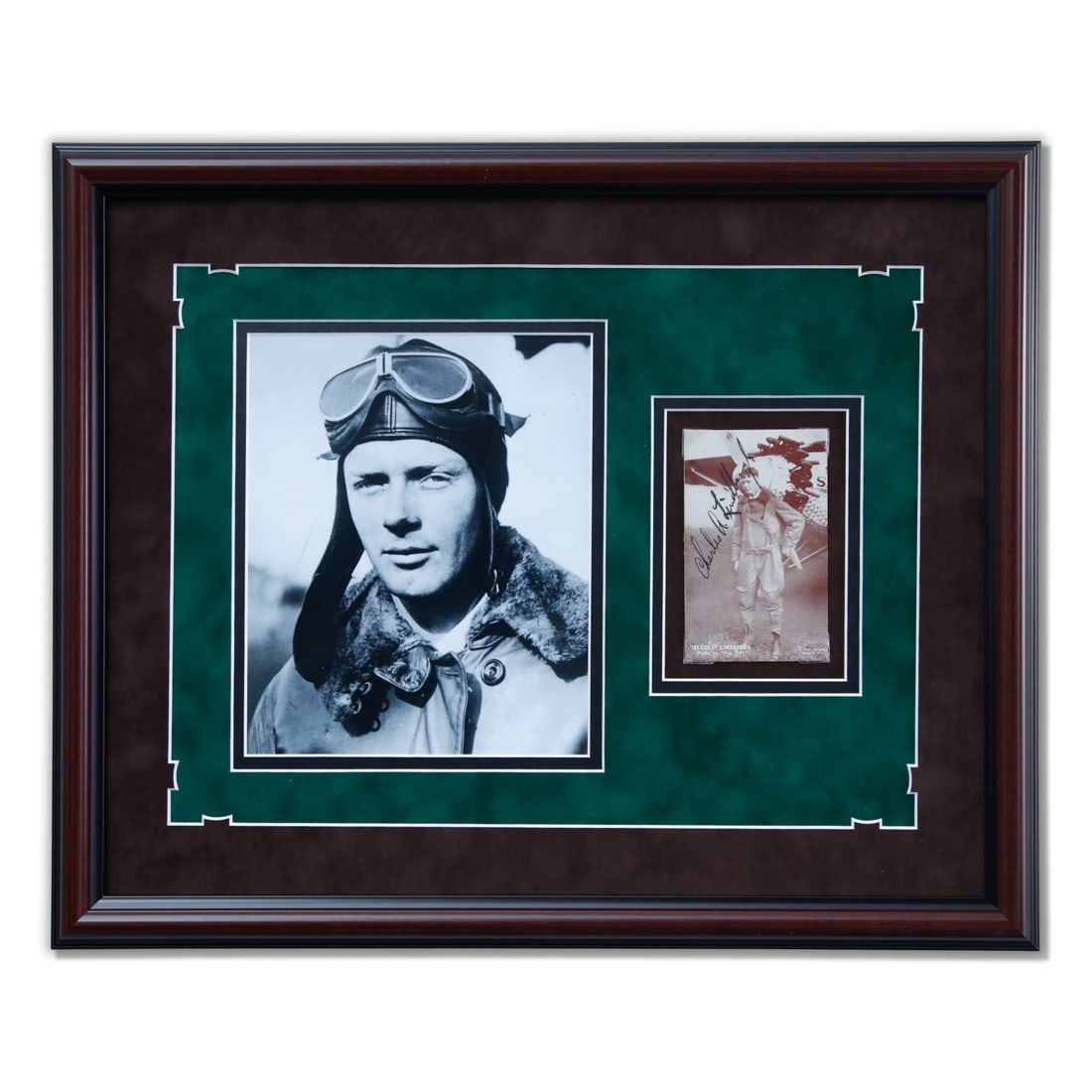 Charles A. Lindbergh Signed Card - Framed (1 of 4)