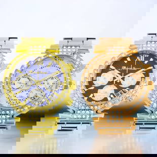Lucien Pezzoni Swarovski Crystal Watches: Lucien Pezzoni Swarovski Crystal Bezel: Elevate your style with stunning Swarovski elements on this link bracelet watch. Luminescent hands, screw-down case back, multifunction design, and Roman numera