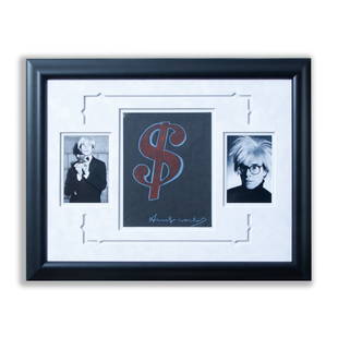 Andy Warhol Original Dollar Sign Drawing: This auction offers a truly unique and significant piece of art history: an original drawing of the famous dollar sign by the renowned artist Andy Warhol. This super rare and sought-after work, execut