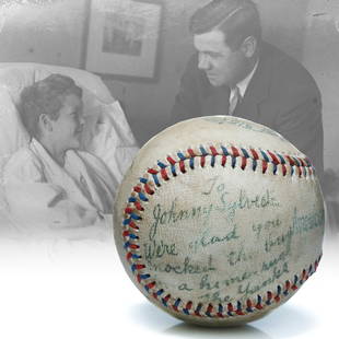 Babe Ruth Signed Legendary 'Promise Homerun' Ball: Babe Ruth Signed 1926 Reach Official League Baseball - "The Legendary 'Promise Homerun' Ball". Prepare to be part of history with this once-in-a-lifetime opportunity. We are immensely proud to present