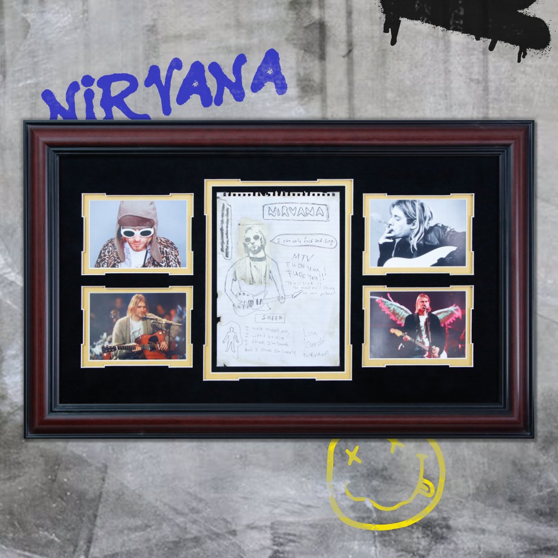 Kurt Cobain's Rare Artistic Sheet with Inscriptions (1 of 5)