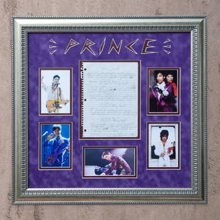 Prince Handwitten Original "Horny Toad" Lyrics: Ladies and gentlemen, we are thrilled to present to you a truly remarkable and irreplaceable piece of music history: the handwritten original "Horny Toad" lyrics from the illustrious Prince's