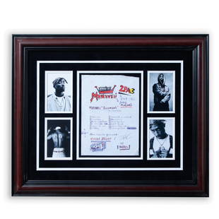 2-Pac Handwritten Tracklist for Killuminati Album: We are honored to present an extraordinary piece of music history at auction: a rare, handwritten track list for the album 'Killuminati' by the iconic rapper Tupac Shakur, known as 2Pac. This unique i