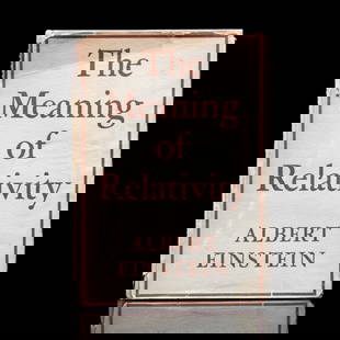A. Einstein Signed The Meaning of Relativity Book: This auction presents a remarkable opportunity to own a piece of scientific history: a copy of 'The Meaning of Relativity,' signed by the author and eminent physicist Albert Einstein. This book, a cor
