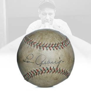 Lou Gehrig Single Signed Official League Baseball: Historically Significant Lou Gehrig Single Signed on The Sweet Spot Official League Baseball. Welcome to an exceptional opportunity to own a piece of American sports history. We are privileged to auct