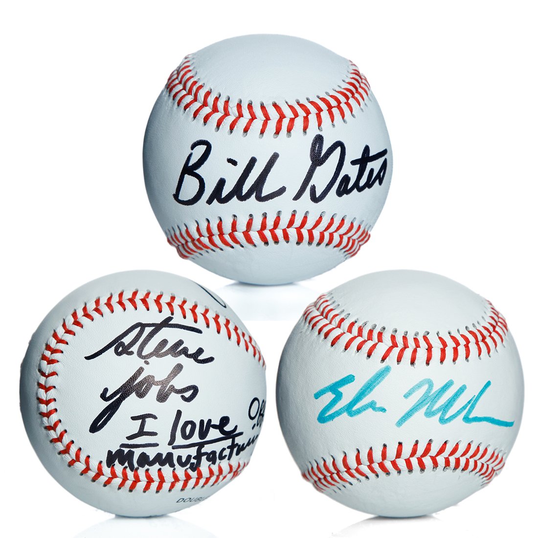 3 Tech Titans Signed OL Balls: Jobs, Gates & Musk (1 of 14)