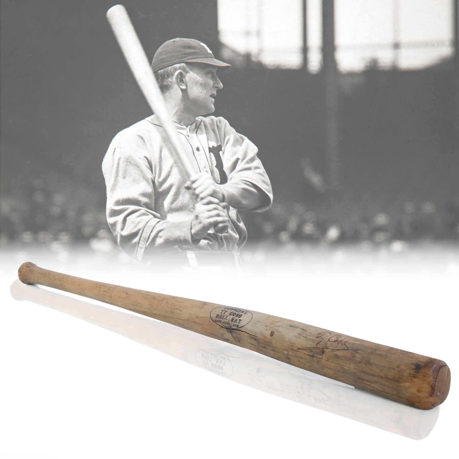 Ty Cobb Signed Georgia Peach Bat (1 of 4)