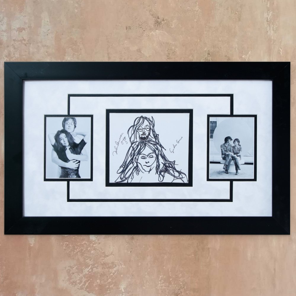JOHN LENNON AND YOKO ONO SIGNED SKETCH (1 of 6)