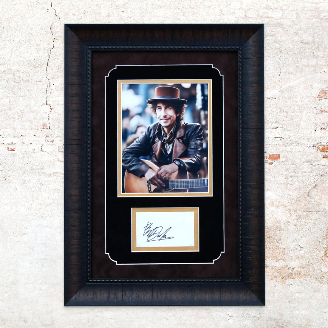 Bob Dylan Signed Document Cut & Photograph (1 of 6)