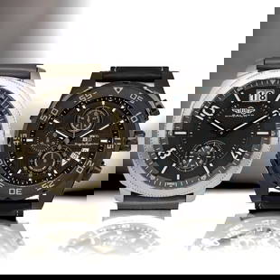 Swiss Chrono & 3H: Precision Powerhouses: Swiss Chronograph - Swiss Ronda 3540.D movement, 44mm solid 316L stainless steel case, sapphire crystal, padded genuine leather strap, Superluminova, 100m water-resistant. Bold design, precision, and