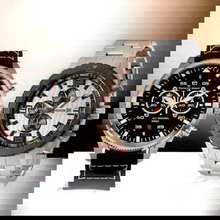 Swiss & Magnum Officer Chronographs: Swiss Men's Watch, Swiss Ronda Startech Caliber 5021.D Chronograph Movement, 45mm Stainless Steel Case, Anti-Reflective and Scratch-Resistant Sapphire Crystal, 22mm Nylon Strap, Screw Down Crown, Wate