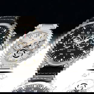 Swiss Chronograph & Tavan Luxury: Swiss Men's Watch, Swiss Ronda Startech Caliber 5021.D Chronograph Movement, 45mm Stainless Steel Case, Anti-Reflective and Scratch-Resistant Sapphire Crystal, 22mm Nylon Strap, Screw Down Crown, Wate