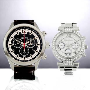 Lucien Pezzoni & Swiss Chrono Masterpieces: Lucien Pezzoni 36mm Swarovski Crystal Bezel Watch: Affordable luxury with dazzling Swarovski elements. Multifunctional and fashionable. Roman numeral face, calendar date, luminescent hands, screw-down