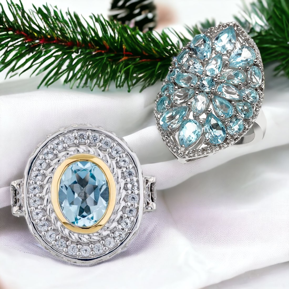 Sky Blue Splendor Sterling Silver Ring Set (1 of 1)