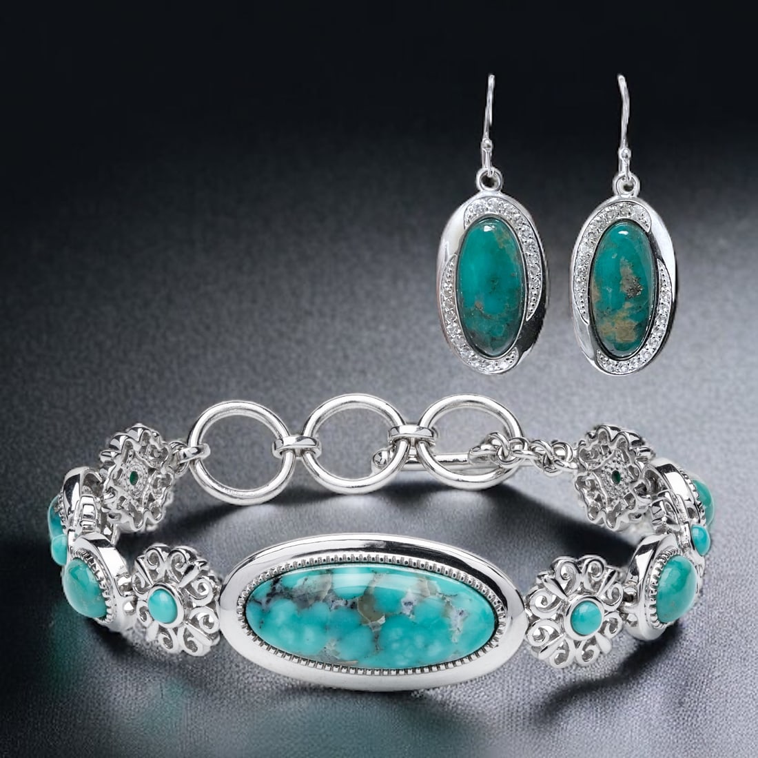 Campo Frio Turquoise Set, Bracelet & Earrings (1 of 1)