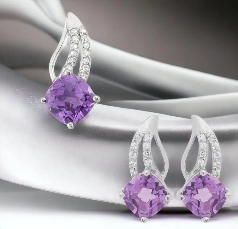 Elegant Amethyst Sterling Silver Jewelry Duo (1 of 1)