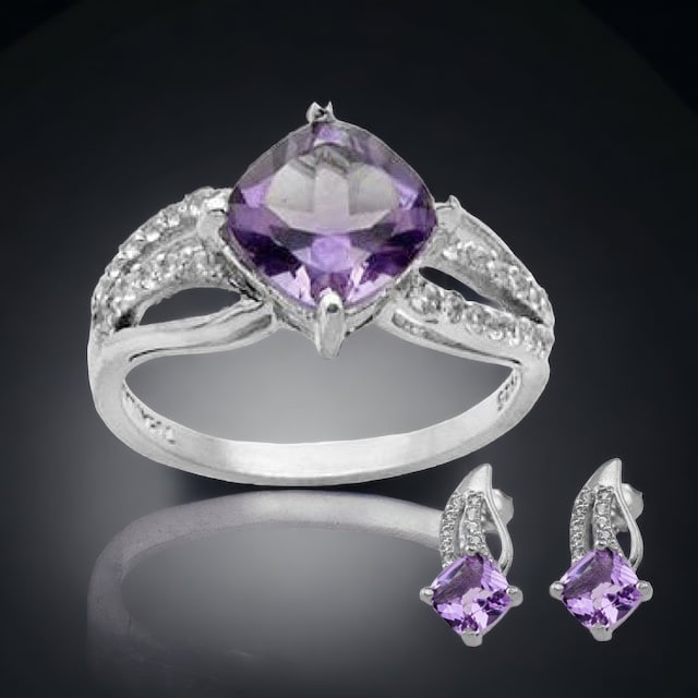 Alluring Amethyst & Topaz Earrings/Ring Duo (1 of 1)