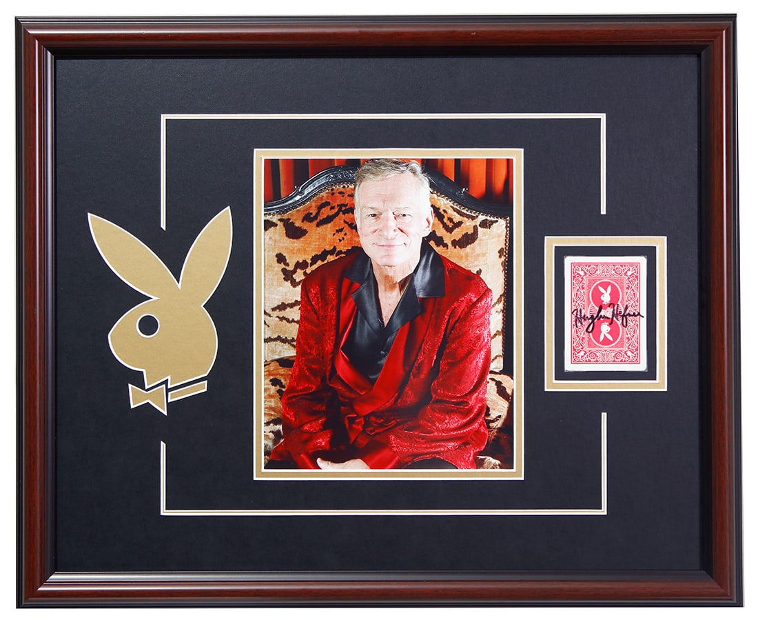 Hugh Hefner Signed Playboy Playing Card (1 of 4)