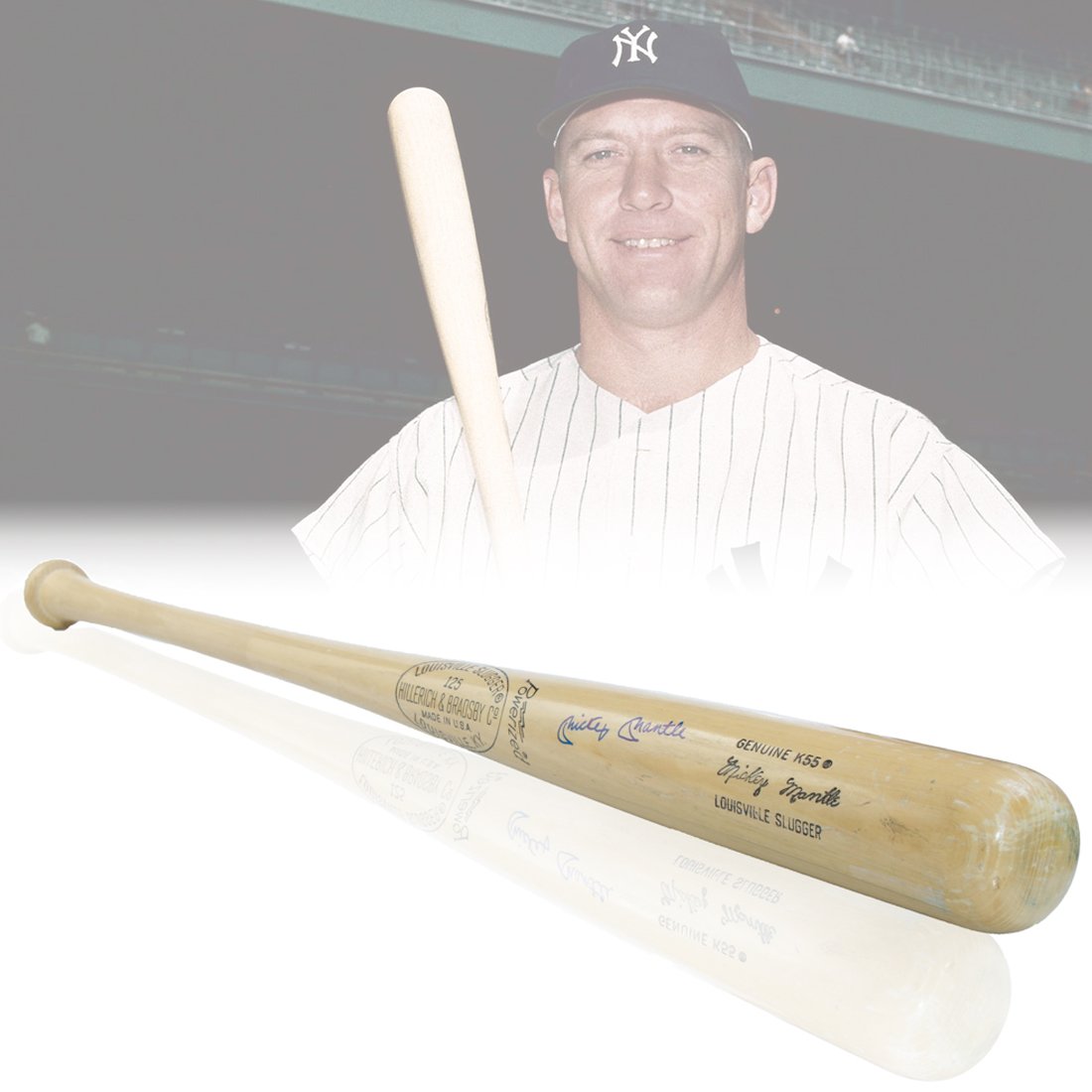 Mickey Mantle Signed Louisville Slugger 125 Bat (1 of 5)
