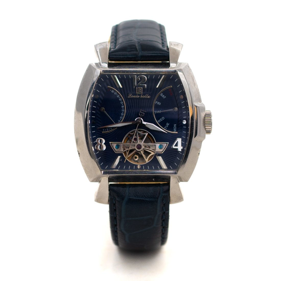 Louis Bolle Blue Leather Strap Watch (1 of 1)