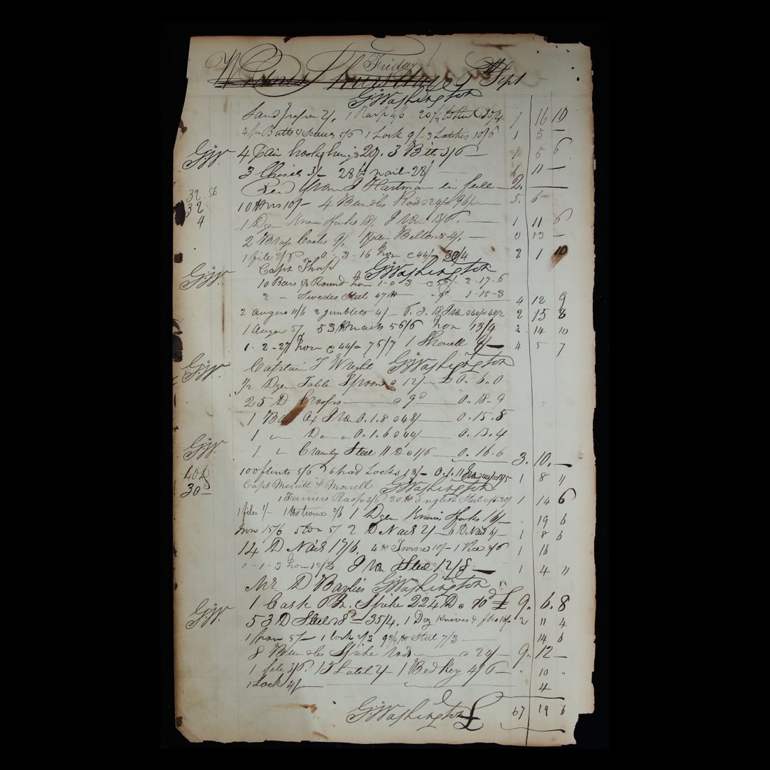 Extraordinary George Washington Signed Ledger (1 of 5)
