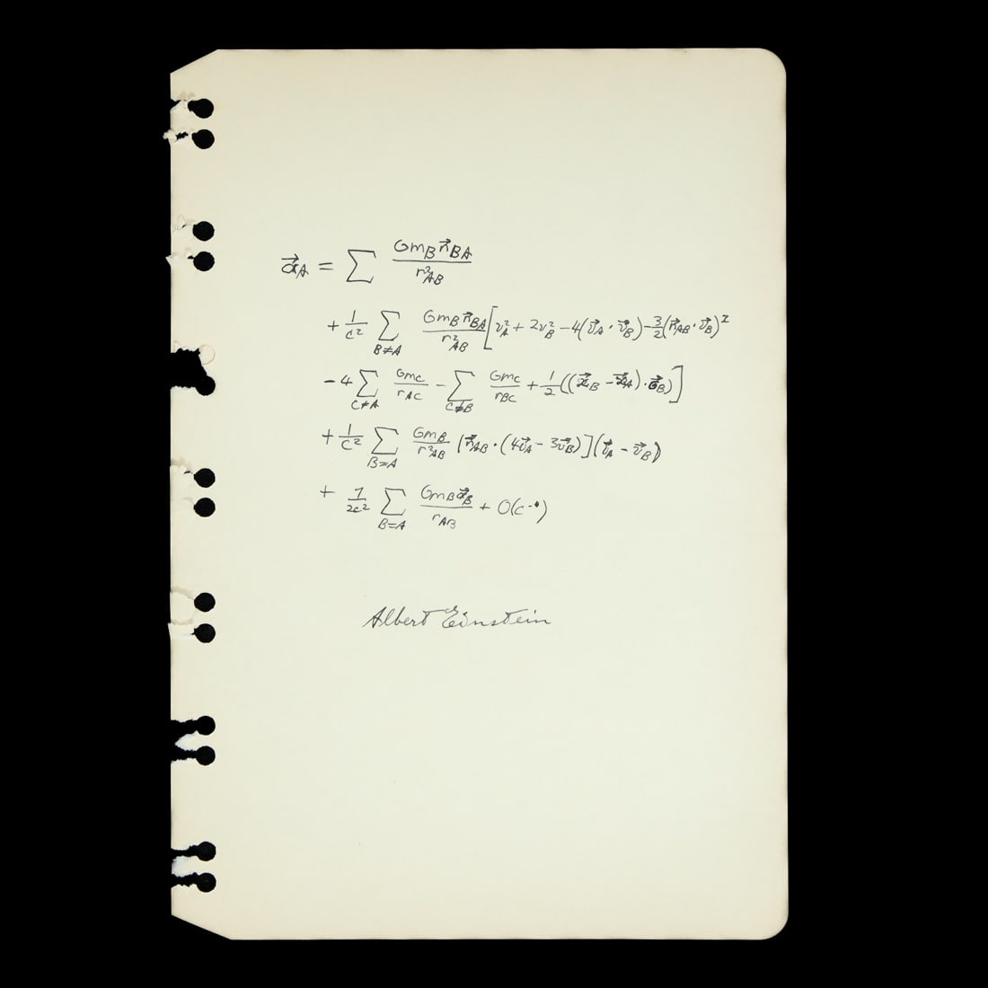 Albert Einstein Signed Formula (1 of 5)