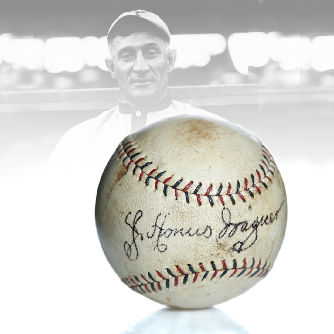 J Honus Wagner Signed Official League Baseball (1 of 7)