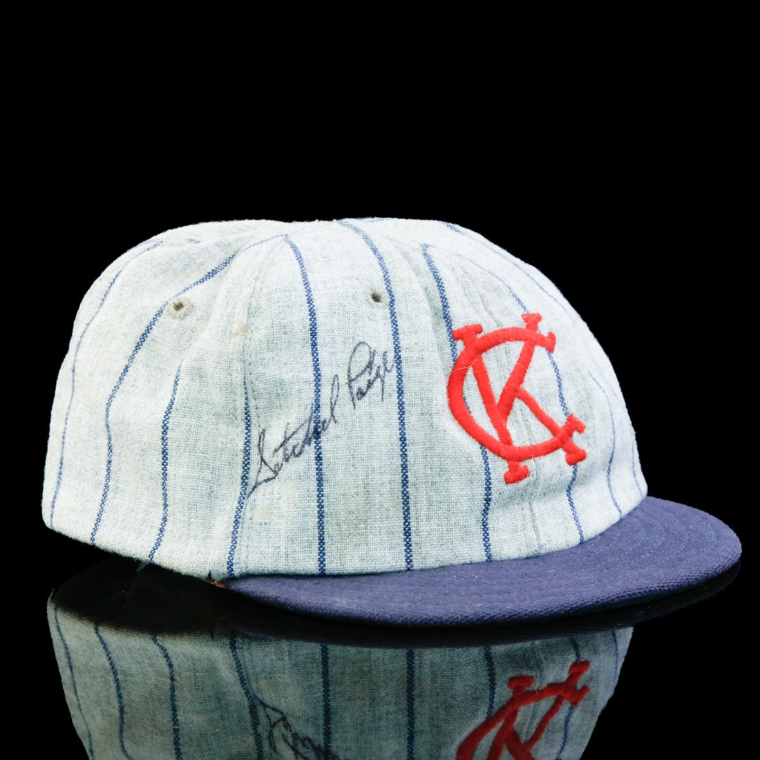 Satchel Paige Signed Kansas City Cloth Ball Cap (1 of 5)
