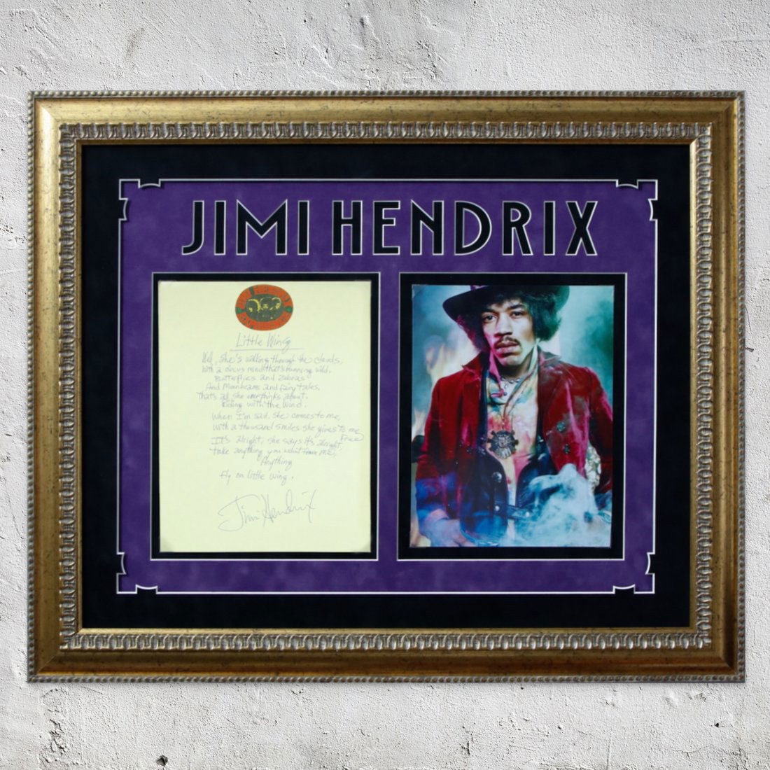 Jimi Hendrix & Band Signed "Little Wing" Lyrics (1 of 5)