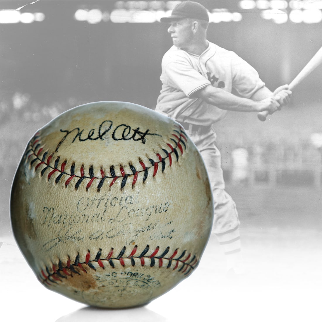 Mel Ott Signed Official National League Baseball (1 of 7)