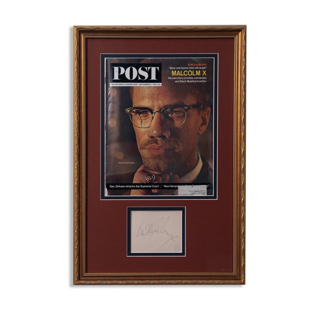 Historically Significant Malcolm X Signed Document Cut (1 of 5)