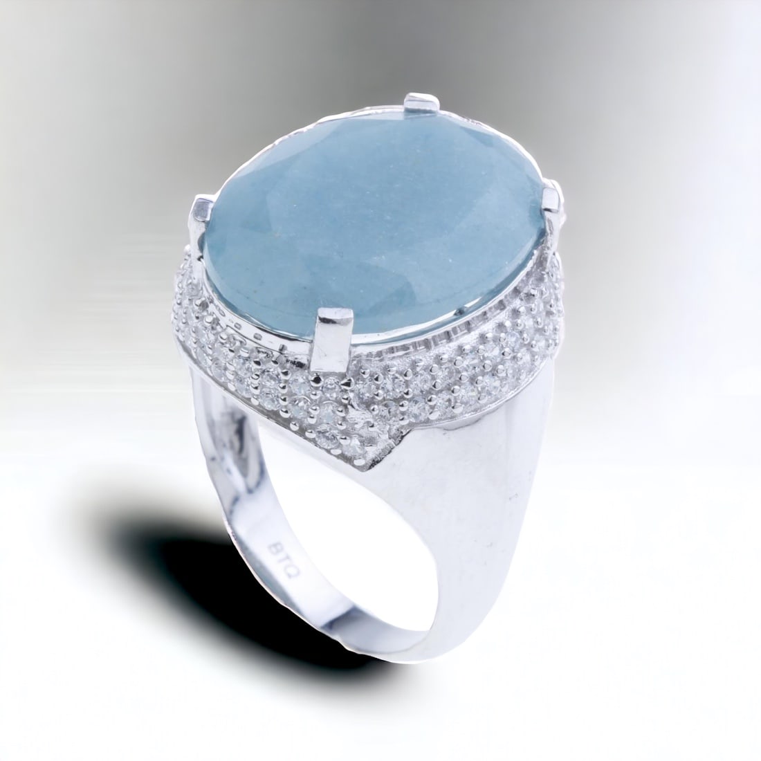 Lovely Paraiba & White Zircon Ring (1 of 1)