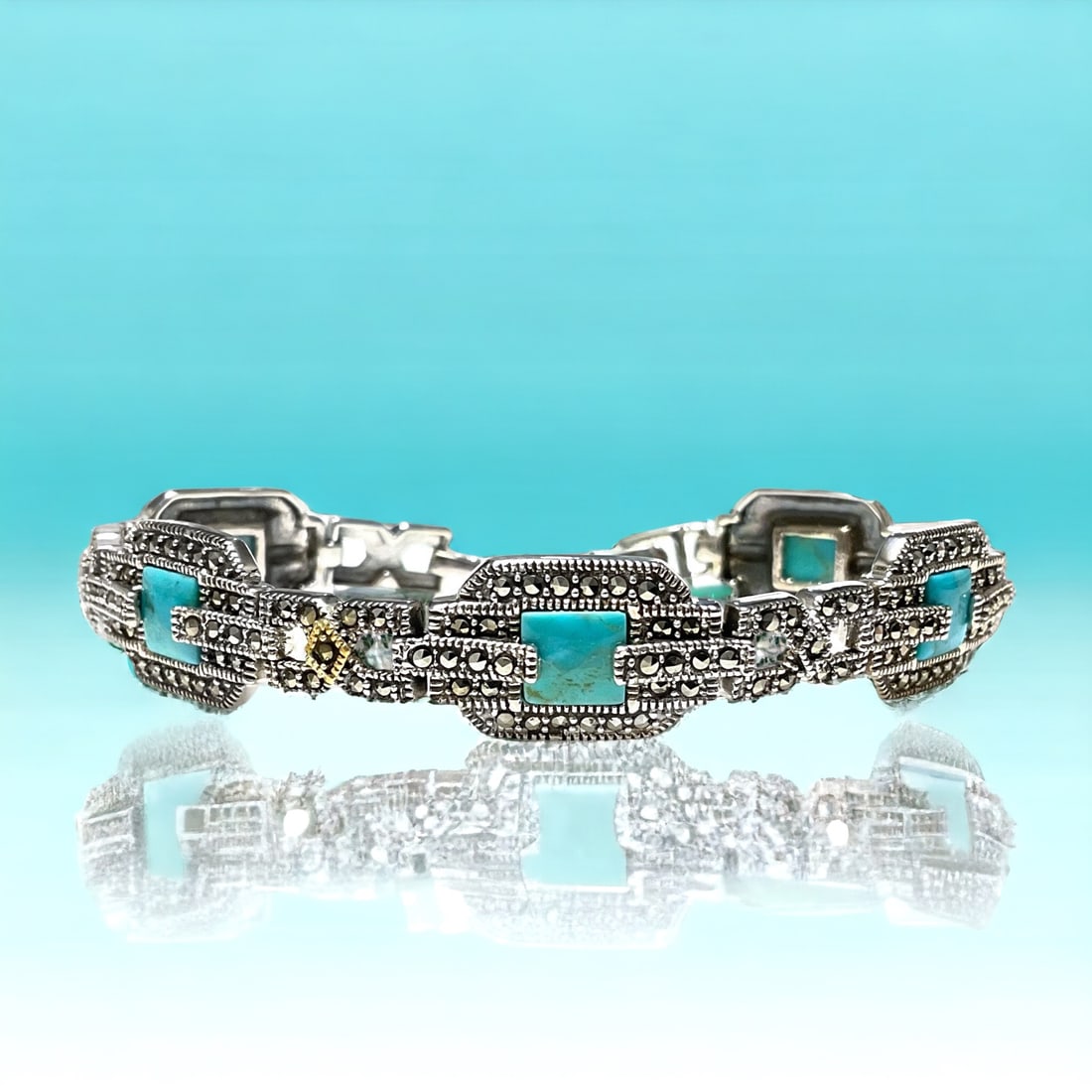 Sterling Silver Multi-Gemstone Bracelet 7.5" (1 of 1)