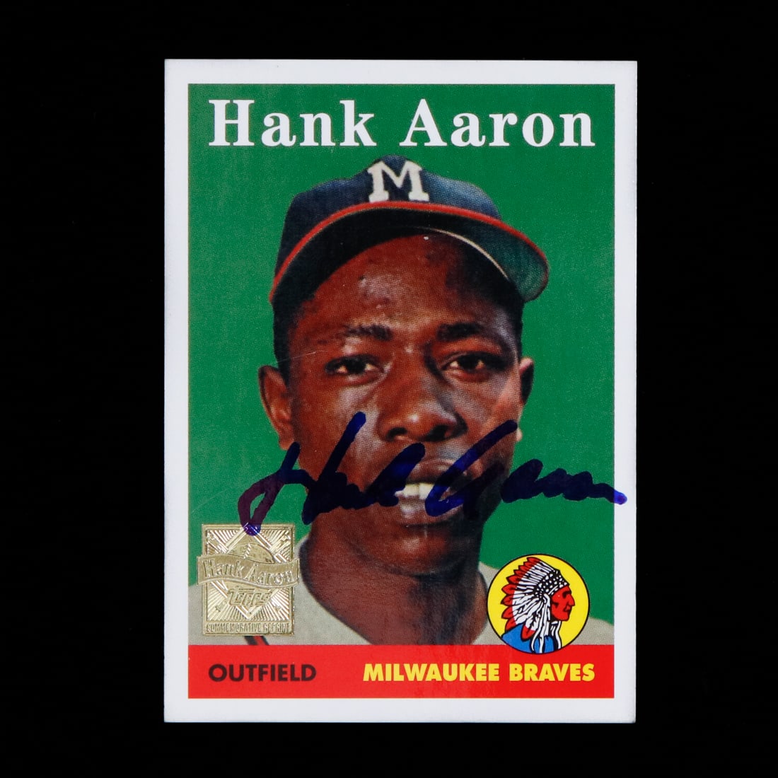 Hank Aaron Signed Commemorative Rookie Card (1 of 4)
