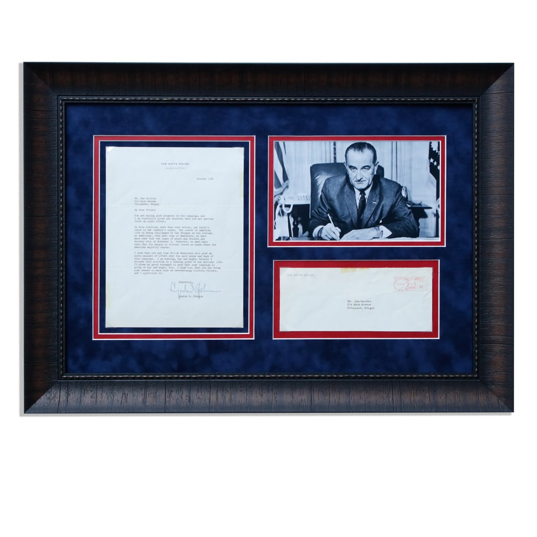 Lyndon B Johnson Signed Letter, Whitehouse Stationery Dated October 1964 (1 of 5)