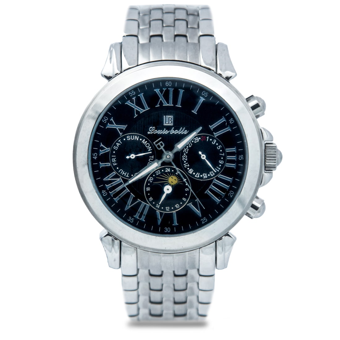 Louis Bolle Vintage Automatic Watch with Elegant Complications: Louis Bolle Vintage Automatic Watch – Pristine New Old Stock with Elegant ComplicationsWe are excited to present for auction an impeccable timepiece that exudes classical elegance and historical