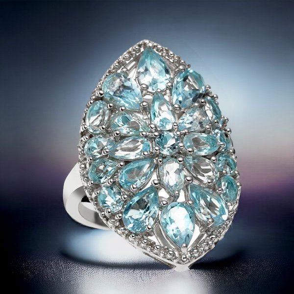 Sterling Silver Sky Blue Topaz Statement Ring (1 of 1)