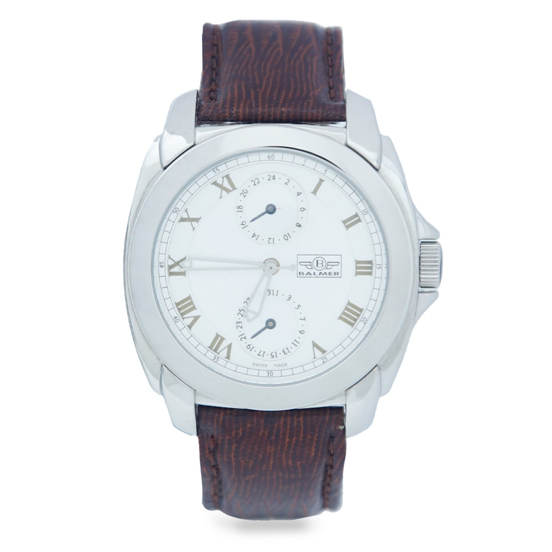 Balmer Vintage Swiss Made Automatic Swiss: Rare Balmer Swiss-Made Automatic Watch with 24-Hour/Second Time Zone and Date Complications ? New Old Stock, Vault Kept for 20 YearsDescription:We present an exquisite artifact of horology, a Balmer S