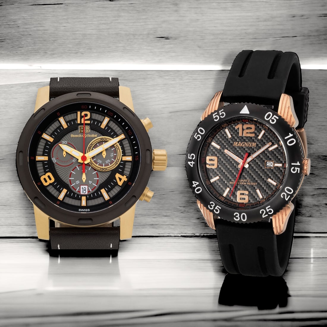Swiss Chronograph & Magnum Bull: Precision & Style (1 of 1)