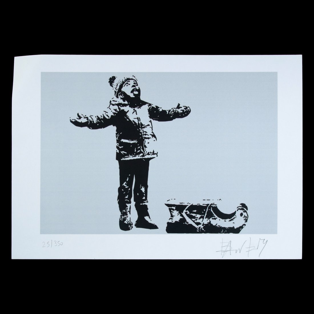 South Wales Kid Licking Snow by Banksy - Limited Edition Lithograph Art Print (#25/350) (1 of 4)