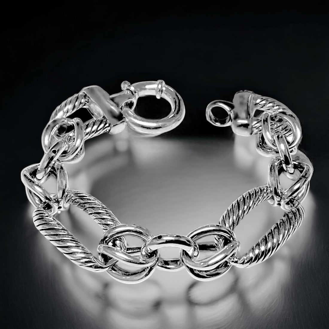 Chunky Sterling Silver Link Bracelet (1 of 1)