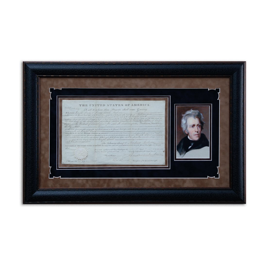 President Andrew Jackson Signed 1830 Land Grant Deed with Official Seal (1 of 5)