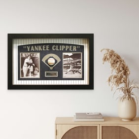 Joe DiMaggio Autographed Baseball in Custom 30x18 Shadowbox