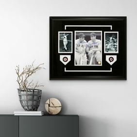 "A Summit at the Stairs": Ted Williams & Joe DiMaggio Signed Dugout Photograph